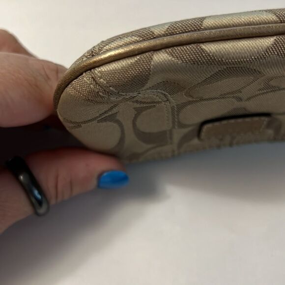 Coach Signature C Coin Purse with Metallic Good Trim - Picture 5 of 15